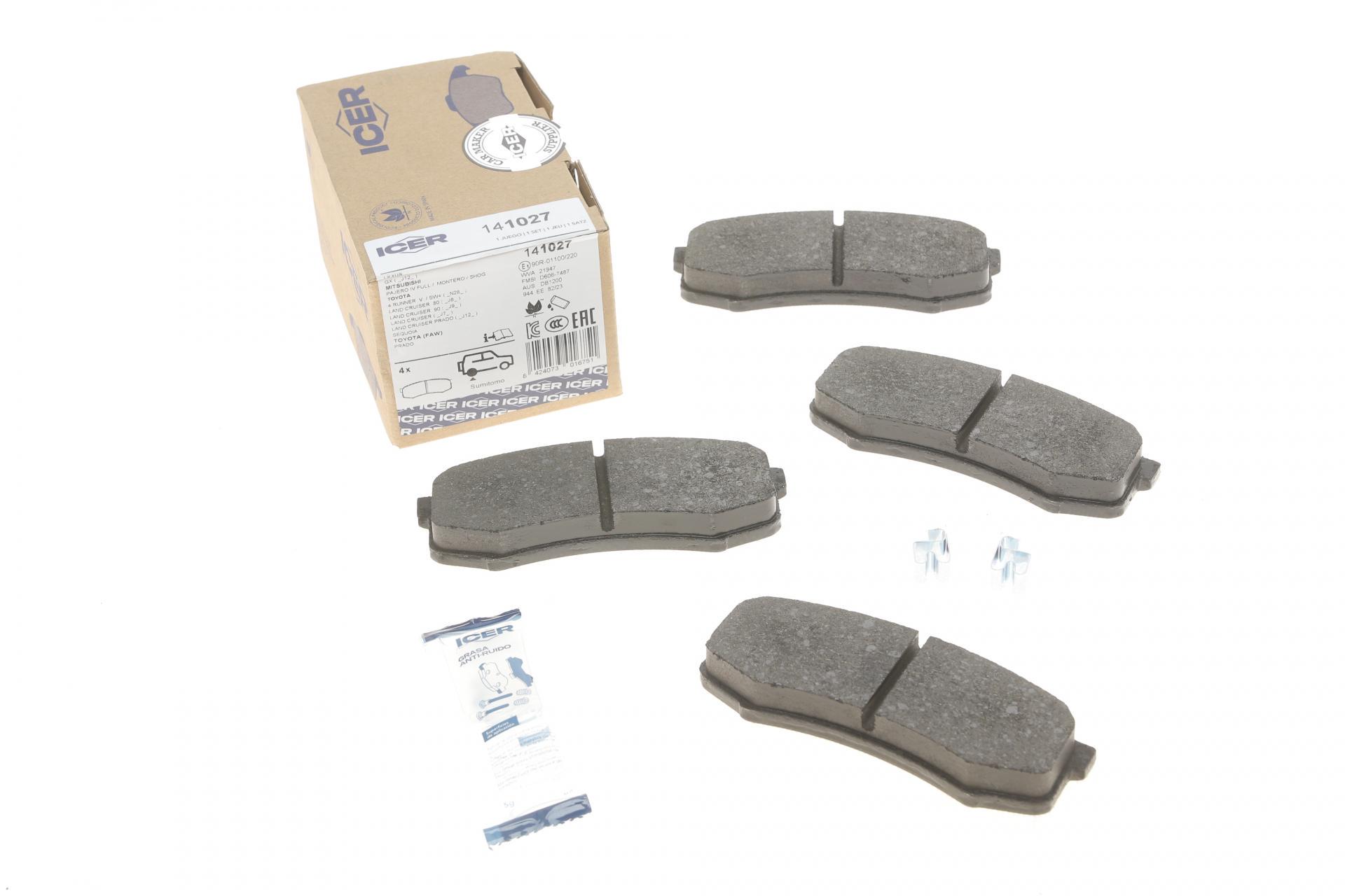 Колодки тормозные задние ICER для Mitsubishi Pajero IV 06-/Toyota Land Cruiser 84-/Prado 02-/Lexus GX 01- (141027)