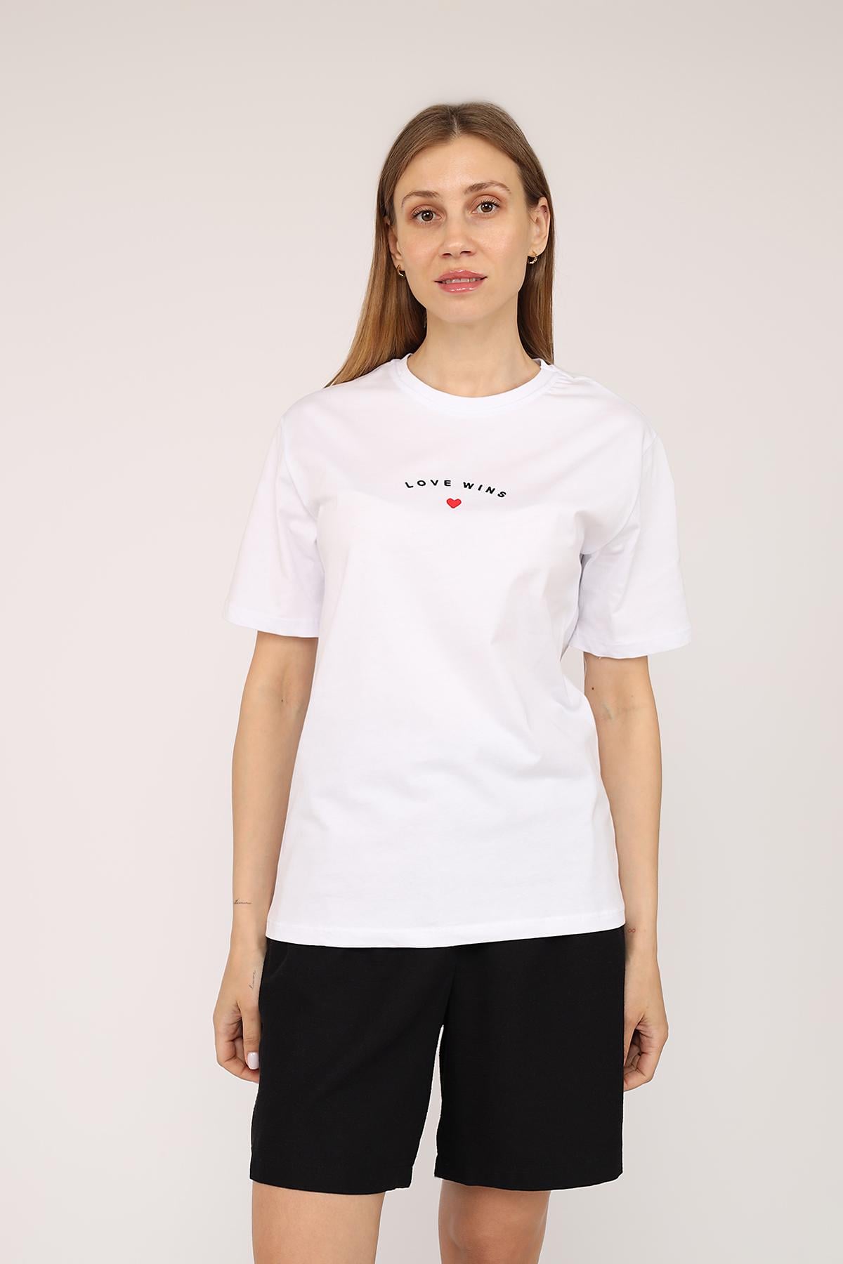 Футболка с коротким рукавом женская ЦБ-00275592 р. 48 Белый (SKT001061979)
