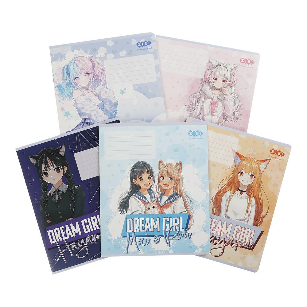 Зошити учнівські ZiBi KIDS LINE ANIME в клітинку 12 арк. 25 шт. (MTT-199051)