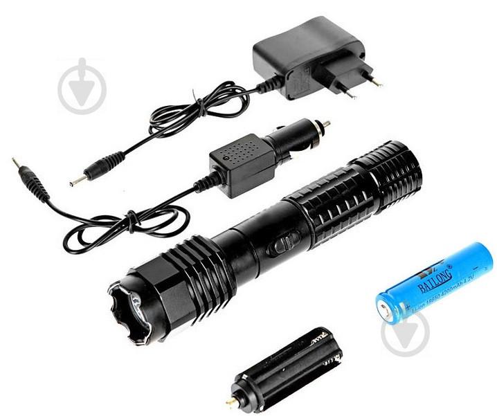 Фонарик 1103 + 2 зарядки Черный (20053100013)