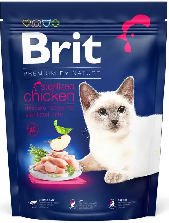 Сухий корм для стерилізованих котів Brit Premium by Nature Cat Sterilised з куркою 300 г (1789932827) - фото 1