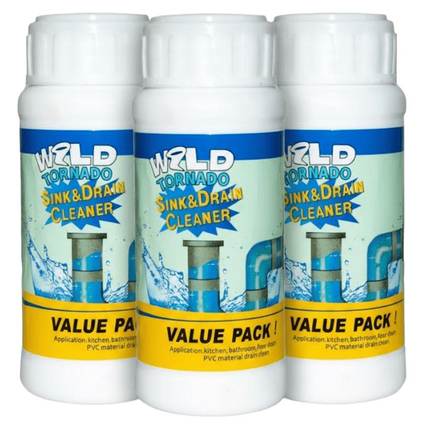 Мощное средство Wild Tornado Sink & Drain Cleaner для очистки труб и устранения засоров 3 упаковки (2104618738) Мощное средство Wild Tornado Sink & Drain Cleaner для очистки труб и устранения засоров 3 упаковки (2104618738)