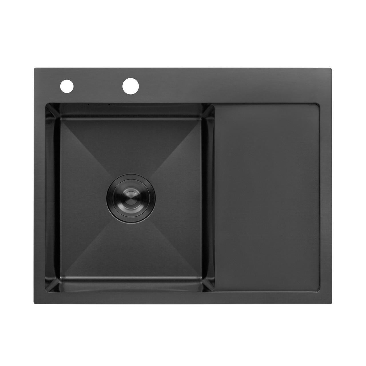 Мойка для кухни Kroner KRP Schwarze 6350LHM PVD 3,0/1,0 мм