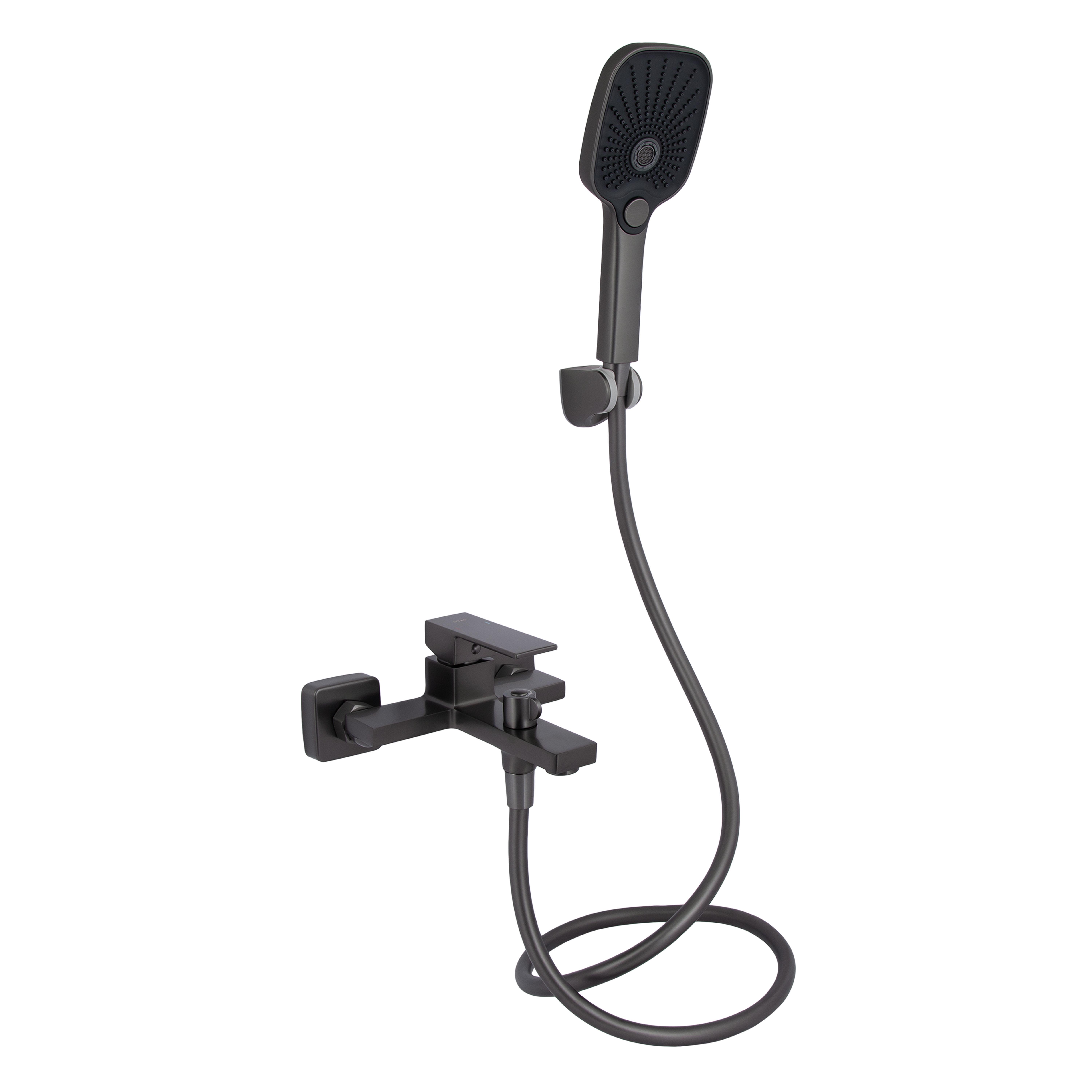 Смеситель для ванны Qtap Gemini с душевым гарнитуром QTGEM259GMB45684 Gunmetal Black PVD (SD00051808)