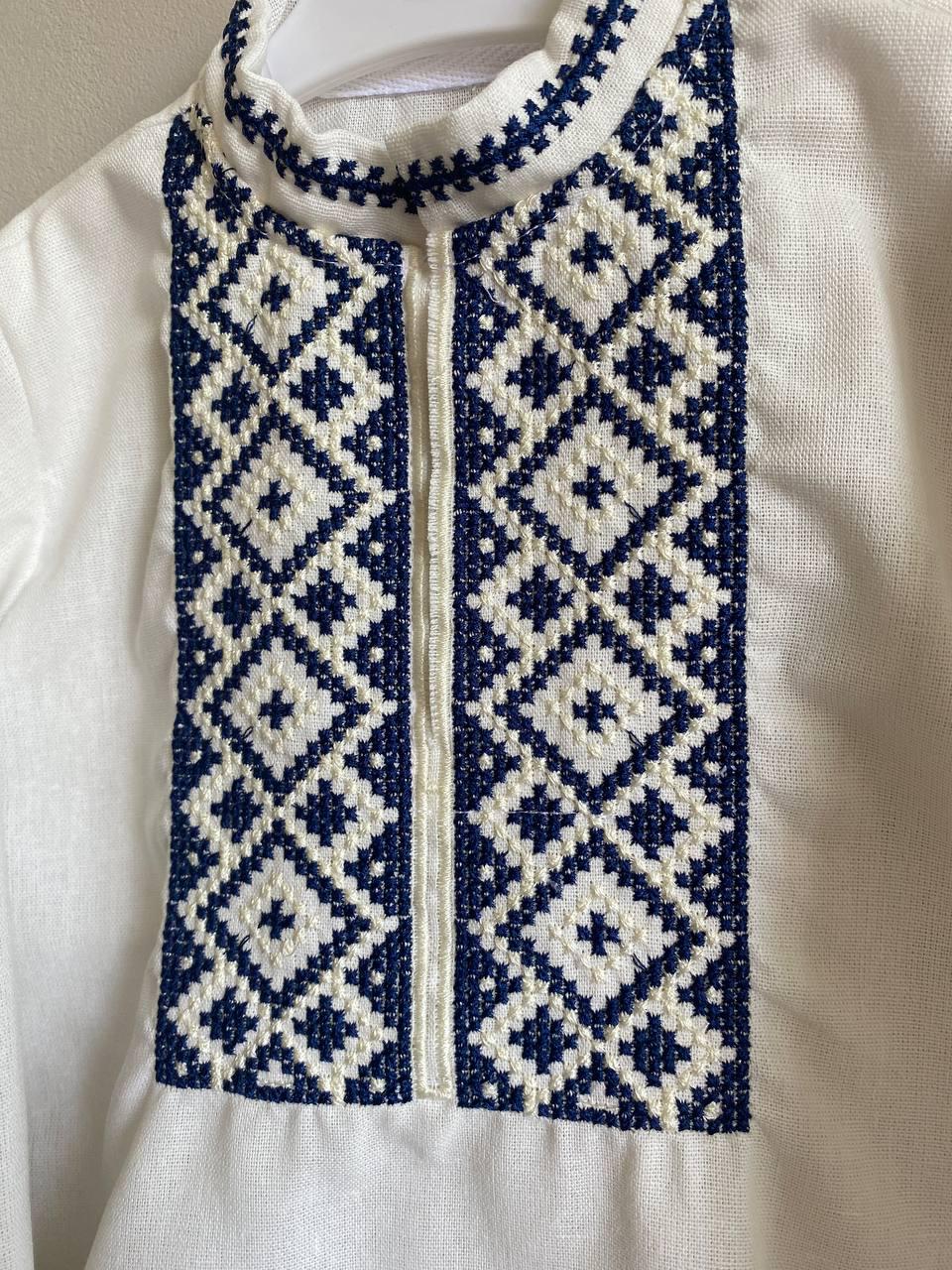 Вышиванка детская для мальчика вышитая нитями Темно-синий - фото 5