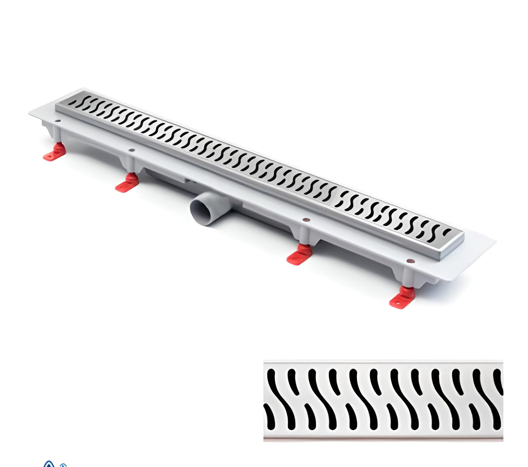 Канал душовий МСН з горизонтальним фланцем/нержавіюча кромка/решітка Гармонія/сифон DN40 65x450 мм (CH-450НN1) - фото 5