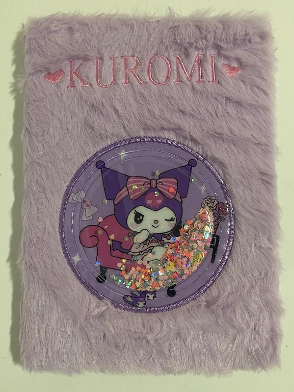 Блокнот пухнастий Kuromi 112 з блискітками клітинка А5 80 арк. (01611036)