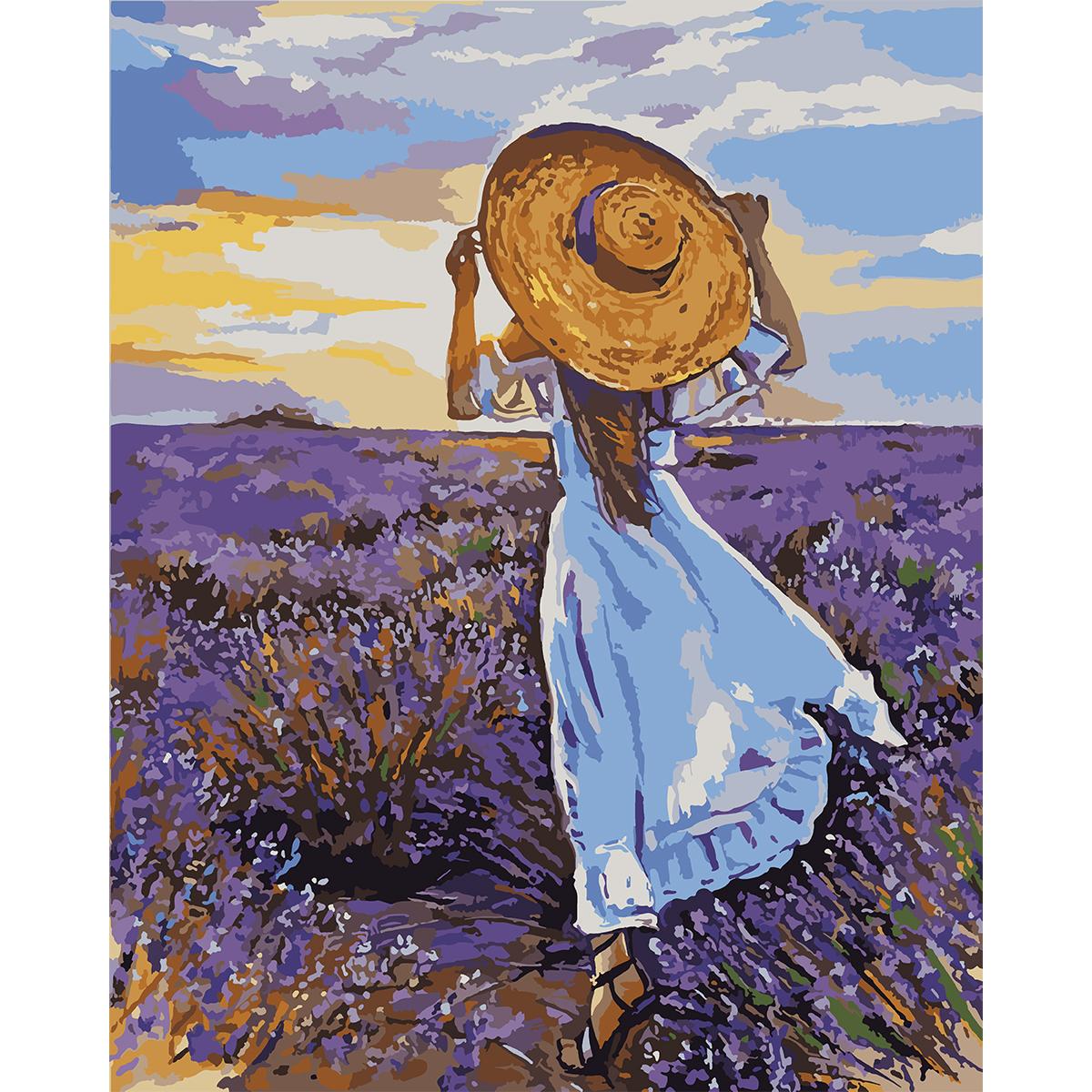 Картина по номерам Santi Девушка в лаванде 40x50 см (Top-954757)