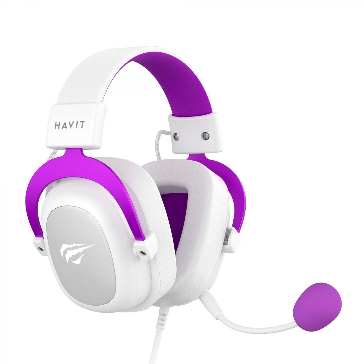 Наушники игровые с микрофоном Havit HV-H2002D White/Purple (61410) - фото 2