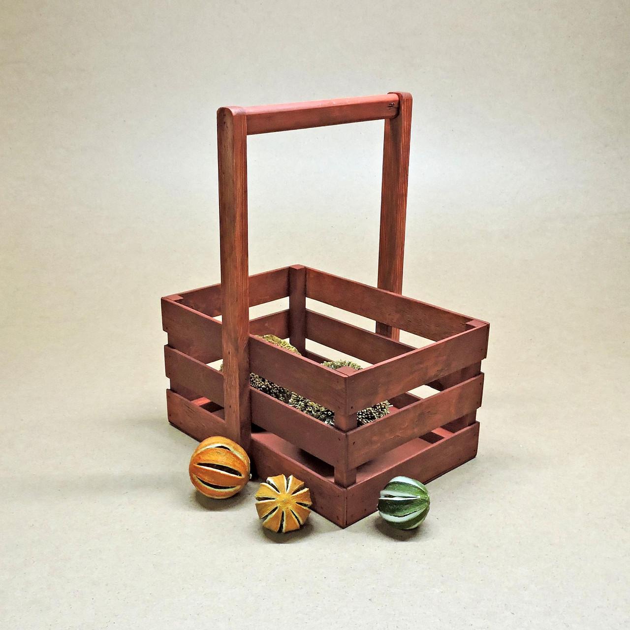 Корзинка подарочная из дерева Шелли 18х30 см Коралл (ПДК-0022314)