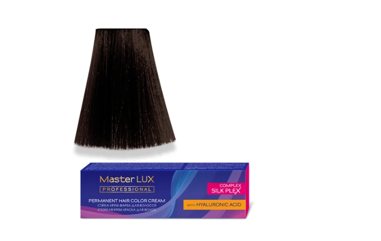 Крем-краска для волос стойкая Master LUX 3.7 60 мл Темный коричневый шатен