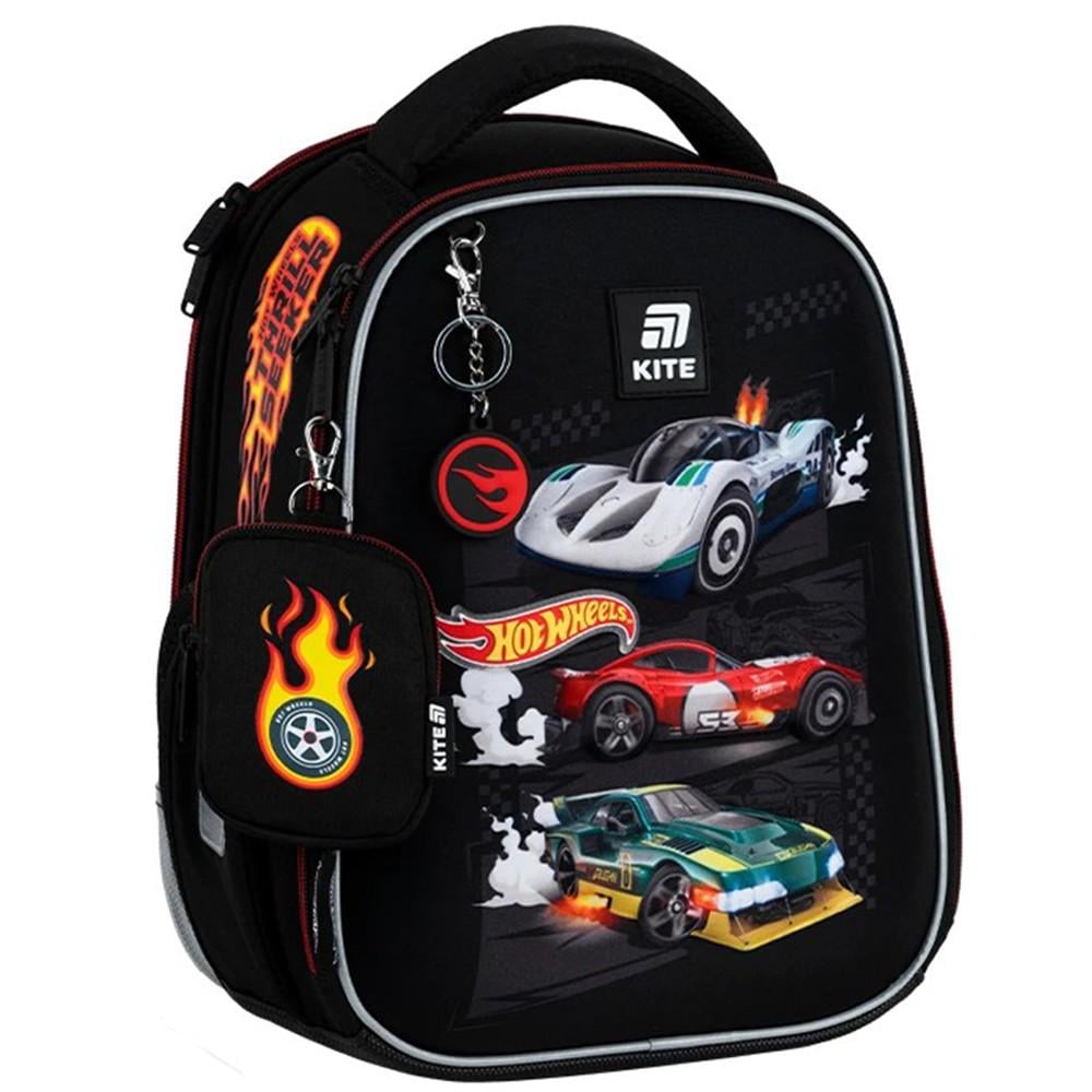 Школьный рюкзак каркасный KITE Education Hot Wheels (HW25-555S)