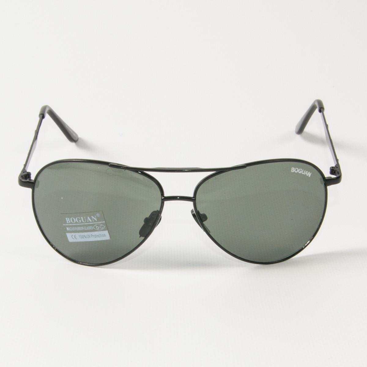 Сонцезахисні чоловічі скляні окуляри з чорною оправою (8871/1)