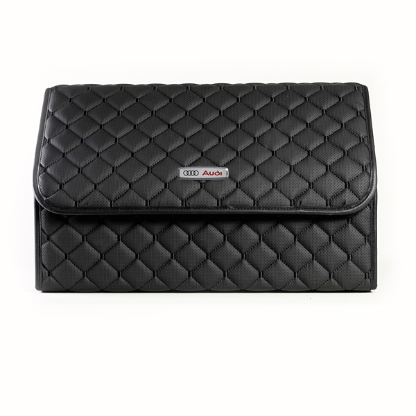 Сумка-органайзер с лого Audi в багажник CarsBAG Экокожа 30x50x30 см Черный (acb-1036-5-30х50х30-1)