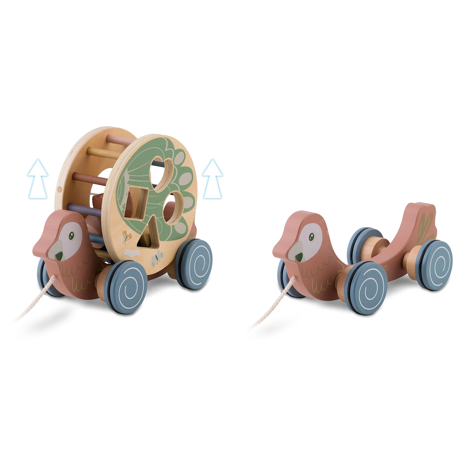 Іграшка-Папуга дерев'яна Nukido NK-854 Тягачка-Сортер (785400) - фото 6 Іграшка-Папуга дерев'яна Nukido NK-854 Тягачка-Сортер (785400) - фото 6