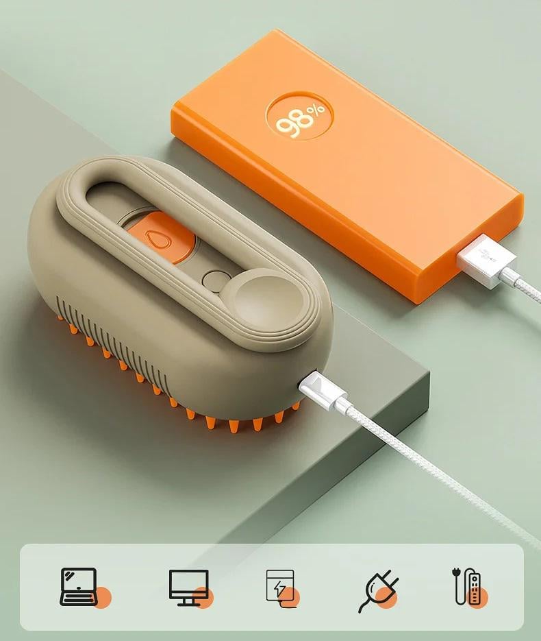 Щітка з парою для котів та собак Steamy Brush E-W3317 Бежевий (2254) - фото 5 Щітка з парою для котів та собак Steamy Brush E-W3317 Бежевий (2254) - фото 5