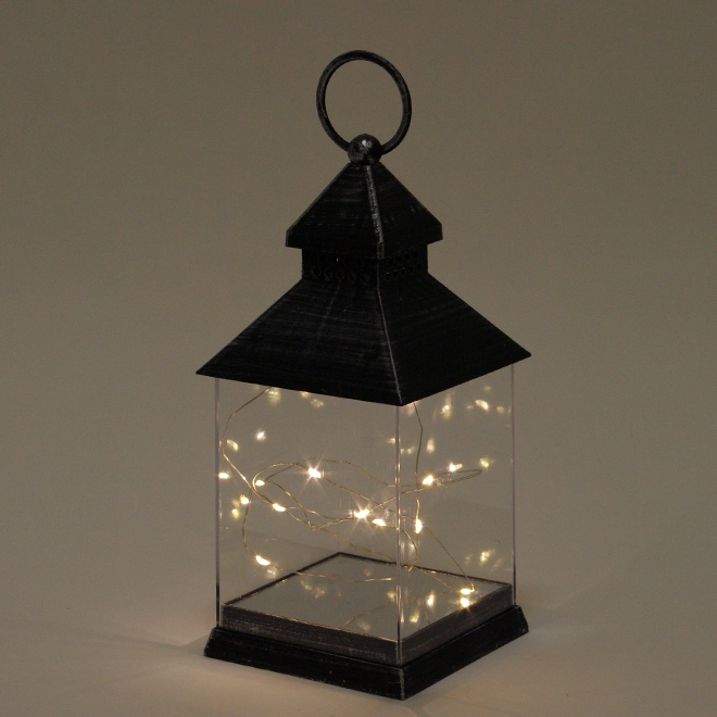 Подсвечник-фонарь с LED гирляндой Черно-серебряный (OR-LP6324-2) - фото 2