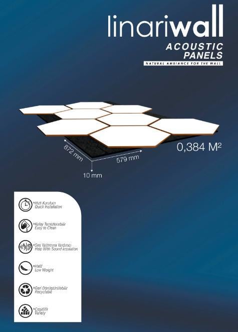 3D-панель акустична LinariWall LAN-604 на фетровій основі 872х579х10 мм - фото 3