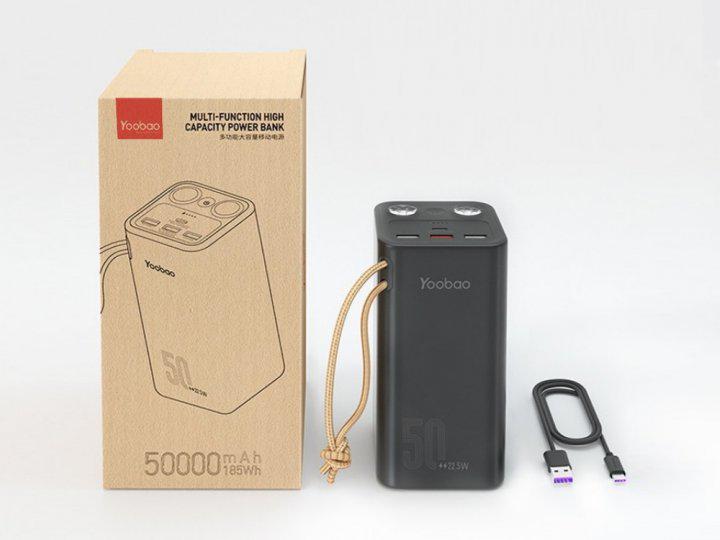 Портативный аккумулятор Yoobao H5 50000 mAh SCP 22,5 Вт PD20W Черный (753645/2 kmt) - фото 9 Портативный аккумулятор Yoobao H5 50000 mAh SCP 22,5 Вт PD20W Черный (753645/2 kmt) - фото 9