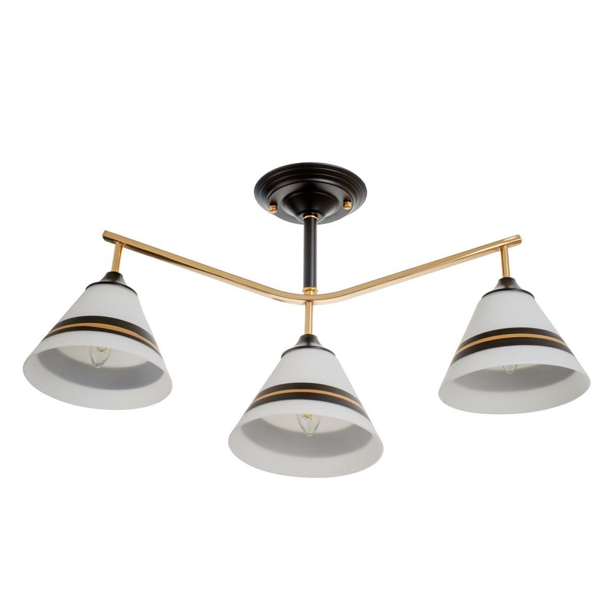 Люстра Brille LK-701S/3 E27 BK/FG на 3 плафона Черная/Золотой