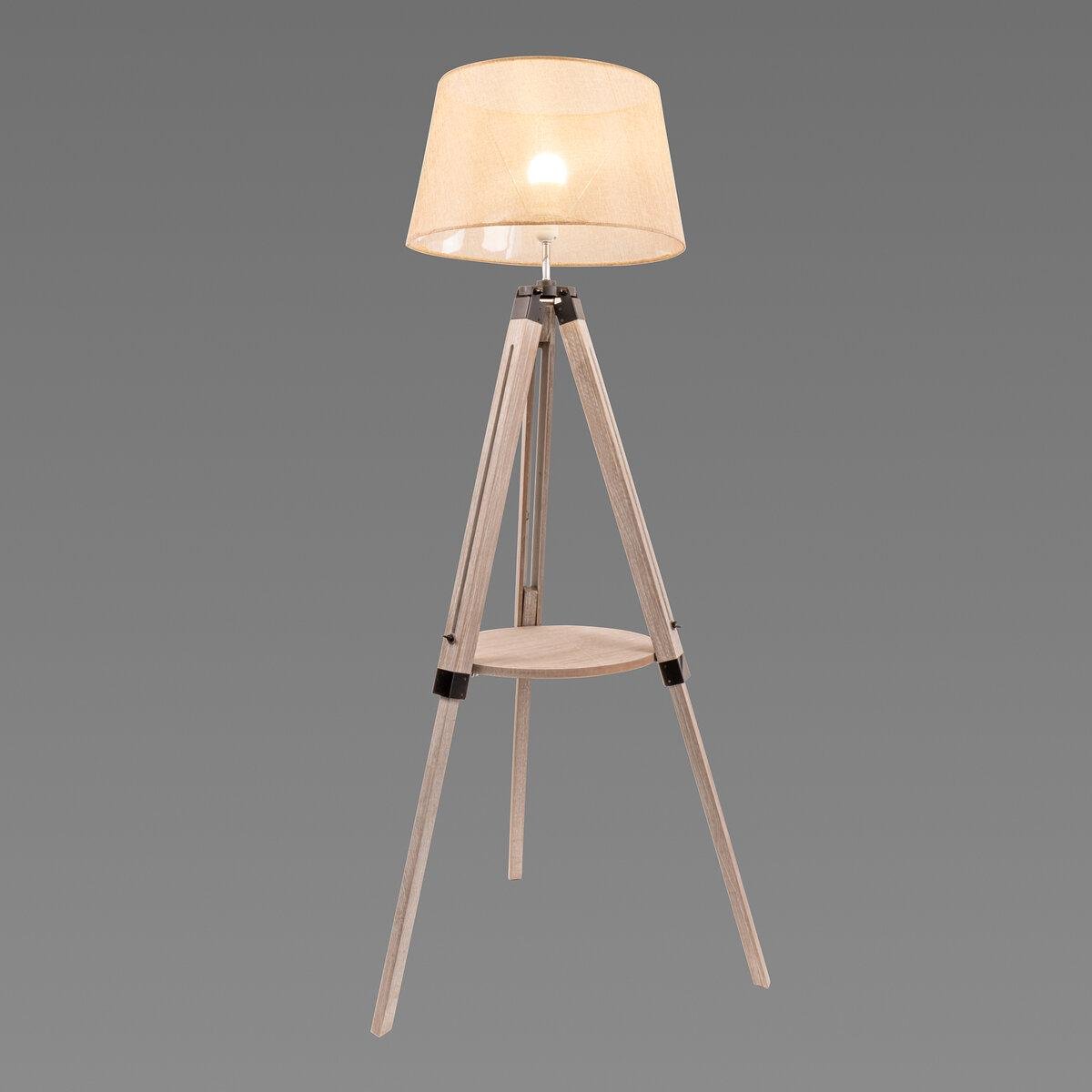 Торшер напольный тренога Sirius FL 9114-OW с абажуром на одну лампу Е27 и полочкой - фото 2 Торшер напольный тренога Sirius FL 9114-OW с абажуром на одну лампу Е27 и полочкой - фото 2