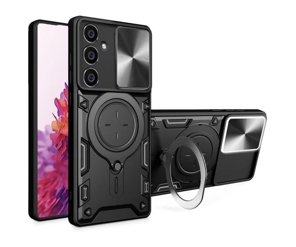 Чехол накладка Omeve Magnetic Ring для Samsung Galaxy S24 Plus Черный