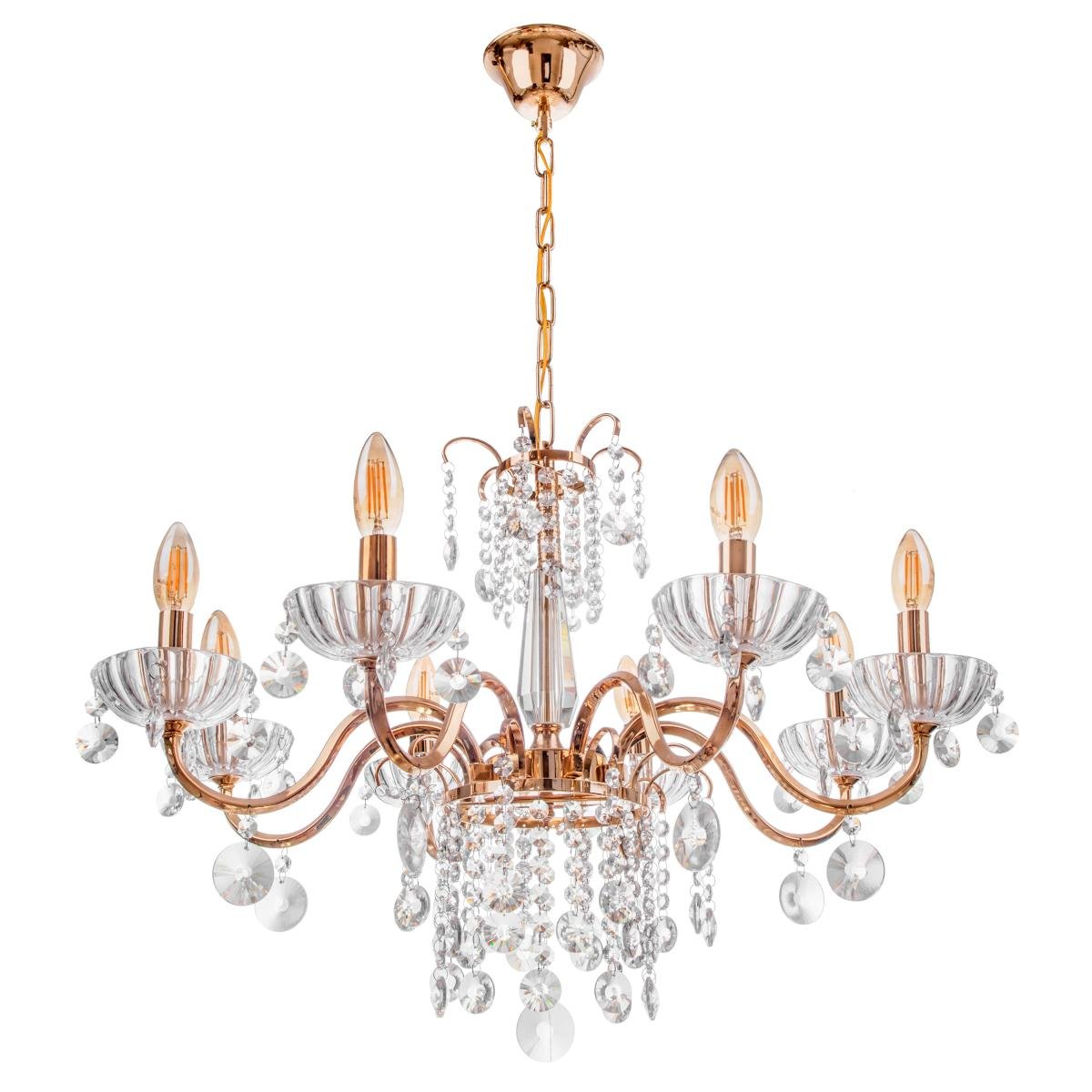 Люстра свеча подвесная хрустальная классическая Brille BCL-380S/8 E14