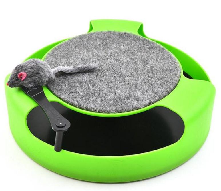 Інтерактивна іграшка для котів з кігтеточкою і мишкою Салатовий (2104618637) - фото 1