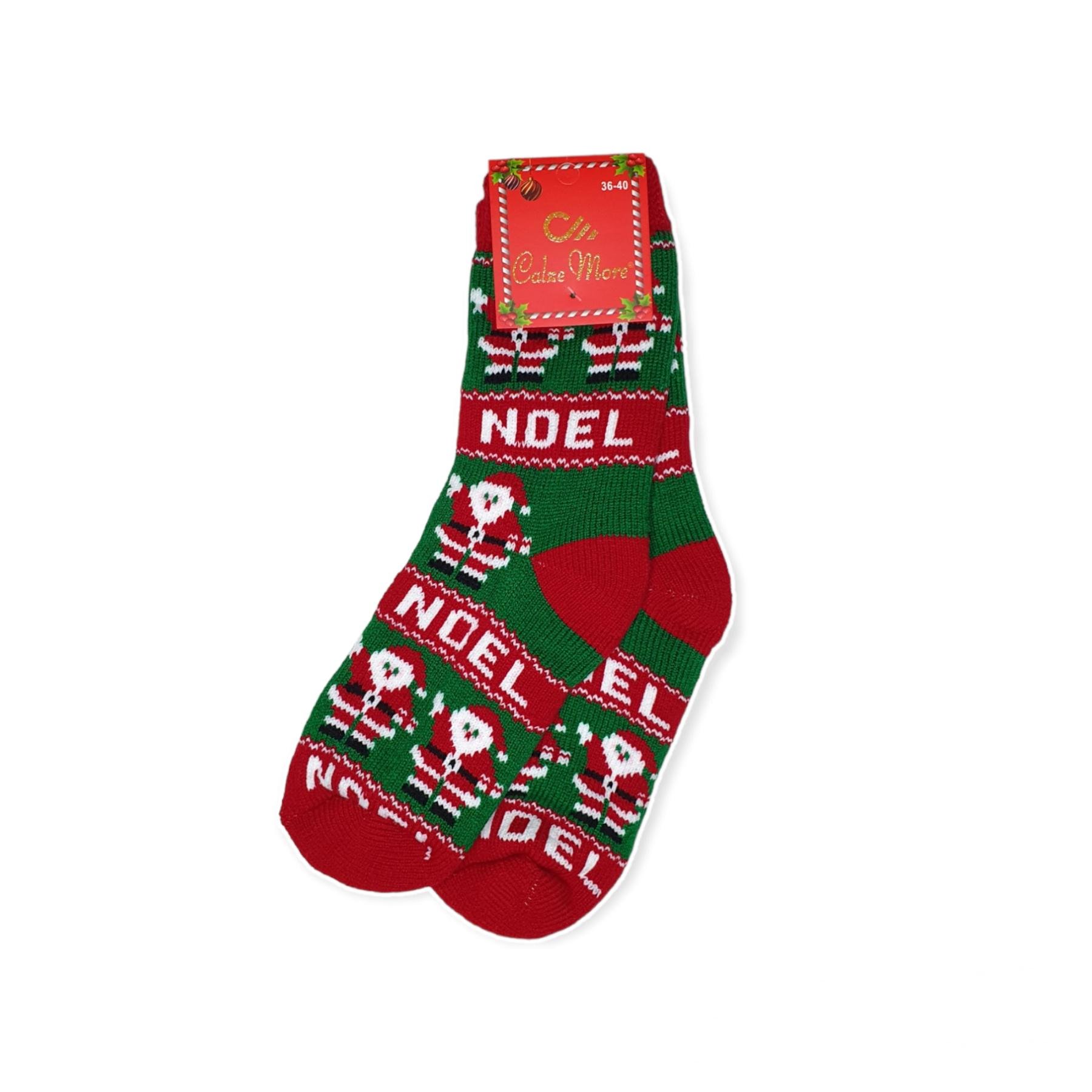 Носки женские Calze More Новогодний принт махровые (K-3001)