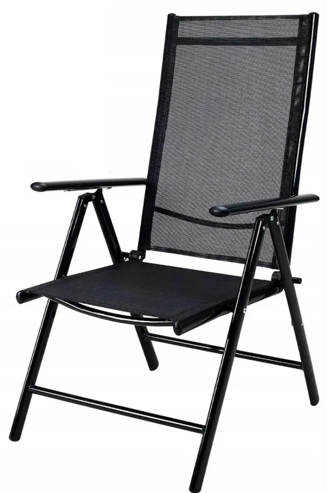 Кресло садовое для отдыха Bonro B-008 раскладное с регулируемой спинкой Черный (132-76-42400932)