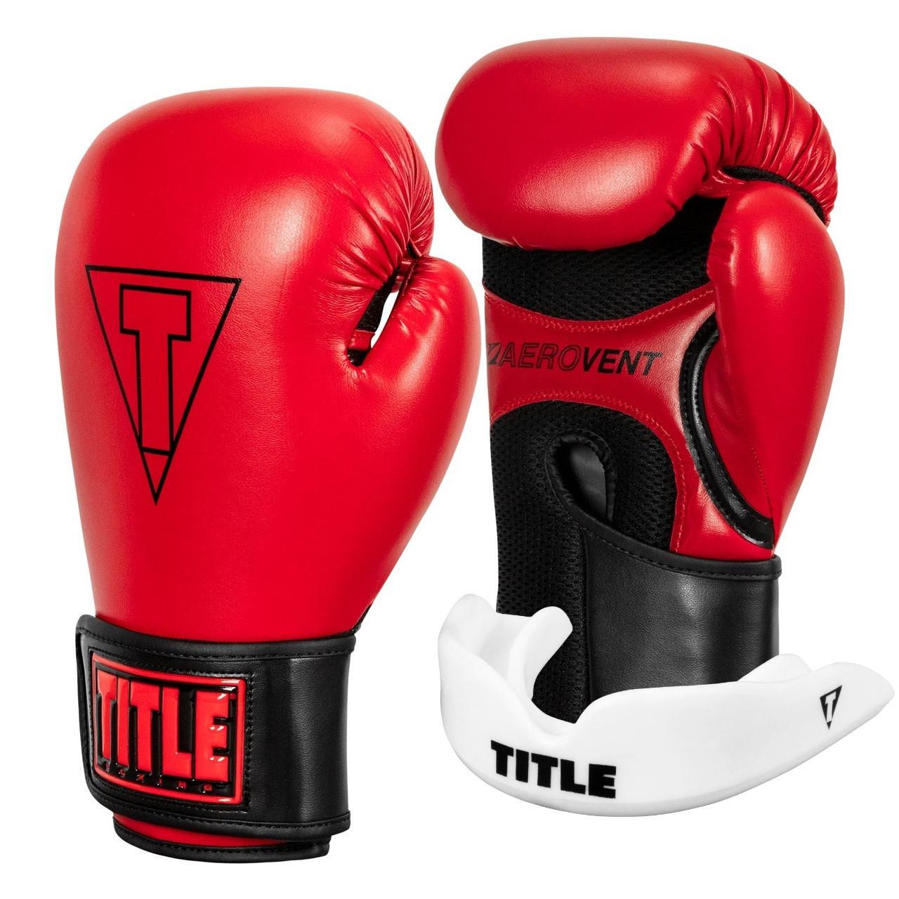Боксерские перчатки Title Boxing Vegan Gloves 8 oz капа в комплекте Red/Black (3019820531)