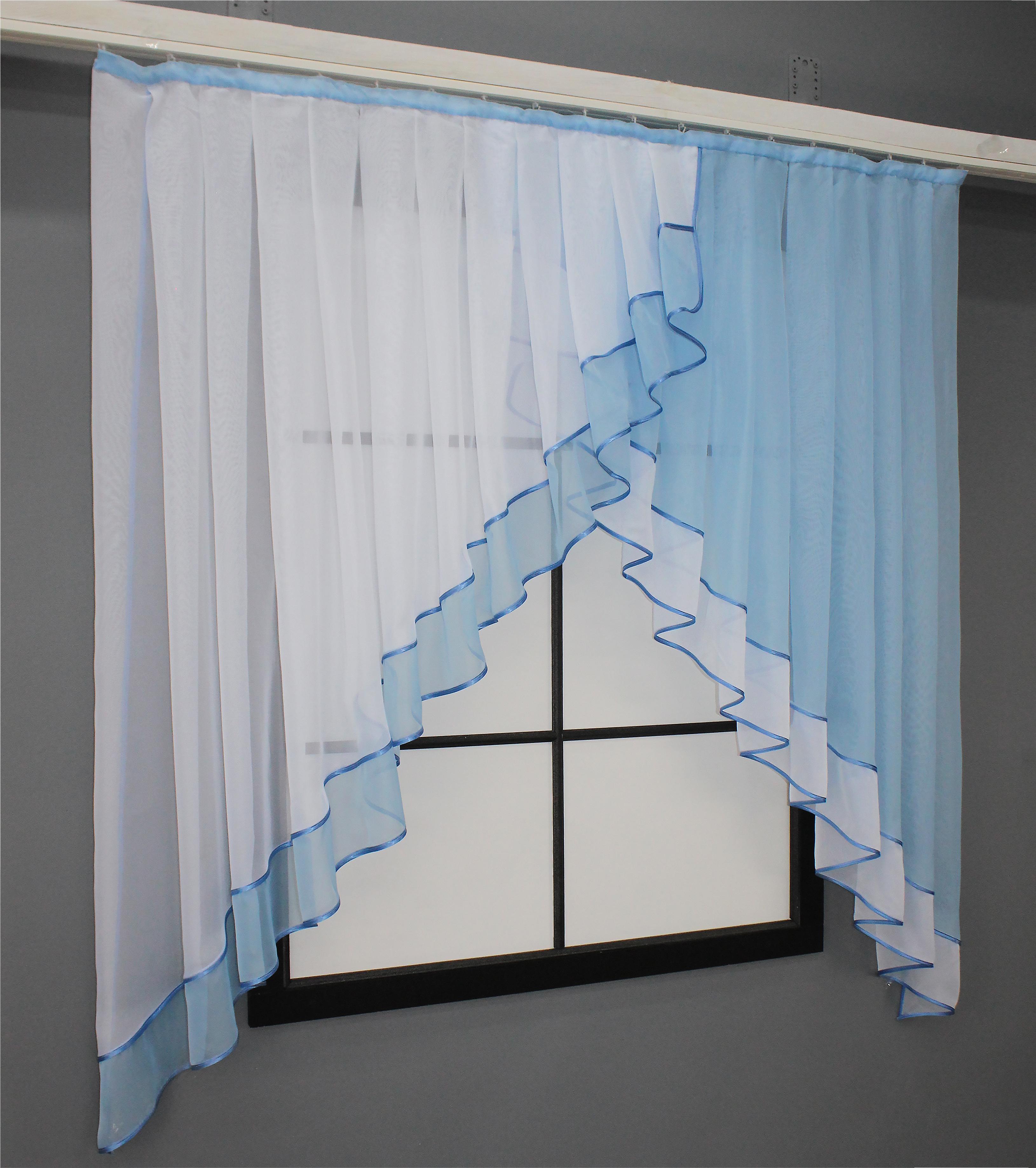 Занавеска кухонная VR-Textil № 023к 150х150 см Белый/Голубой (50-026) - фото 2 Занавеска кухонная VR-Textil № 023к 150х150 см Белый/Голубой (50-026) - фото 2