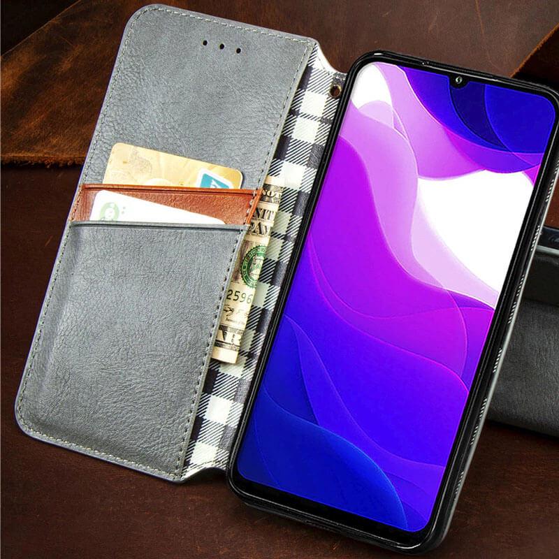 Кожаный чехол книжка GETMAN Cubic (PU) для Xiaomi Redmi 9A Серый - фото 4