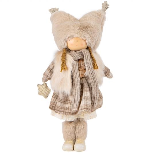 Фигурка декоративная Кукла Карамелька из текстиля 40 см Бежевый (150-81-6013-011)