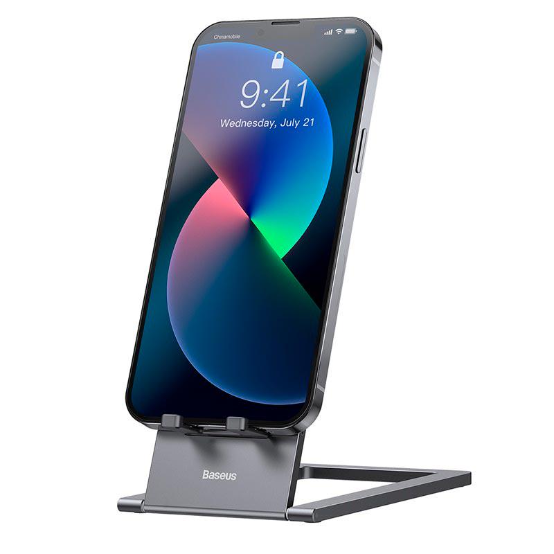 Держатель для телефона BASEUS LUKP000013 Foldable Metal Desktop Holder Grey (575677) - фото 6