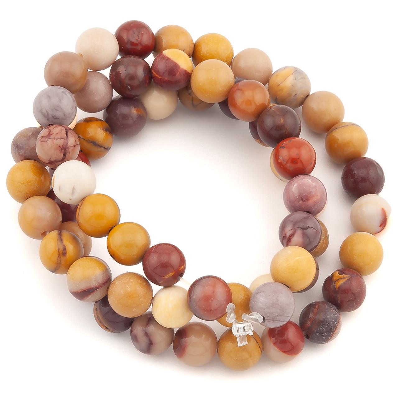 Намистини Яшма Мукаїт з натурального каменю 4 мм 37 см 1 шт. (НК0486ш58)