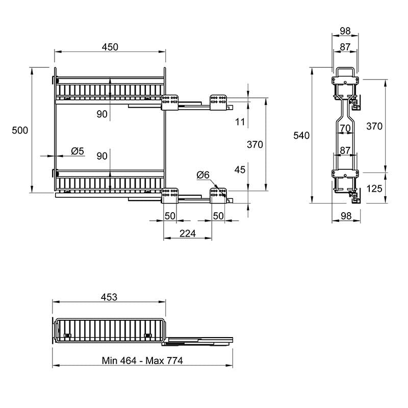 Карго Muller Star бічне праве 2 полиці з доводчиком 150 мм Хром - фото 3 Карго Muller Star бічне праве 2 полиці з доводчиком 150 мм Хром - фото 3