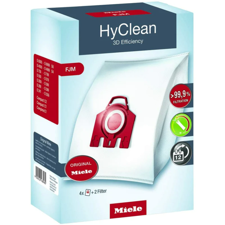 Набор мешков для пылесоса Miele HyClean 3D Efficiency FJM с 2 фильтрами 4 шт. (10316333)