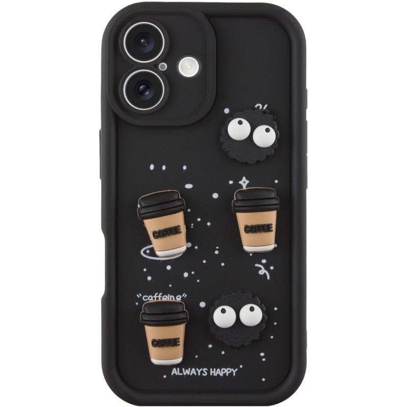 Противоударный Чехол гелевый  TPU Toys Case для Apple iPhone 16 (6.1")  Black / Always Happy