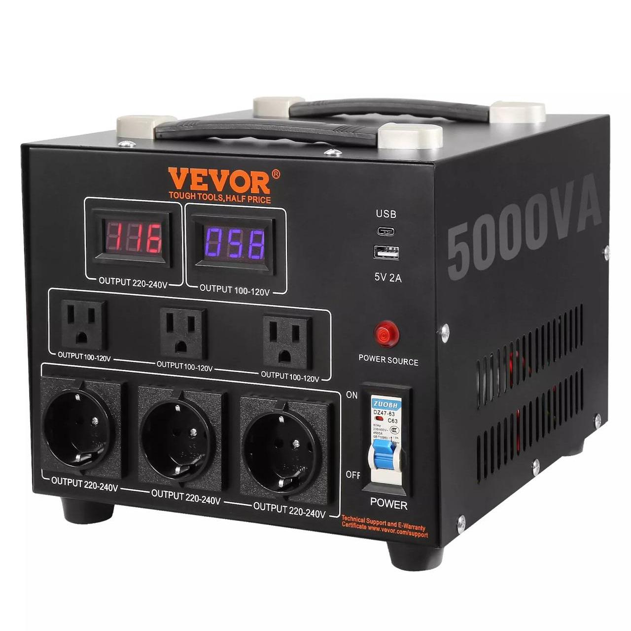 Перетворювач напруги Vevor 5000 W/3000 Вт/110 V/220 V - фото 3