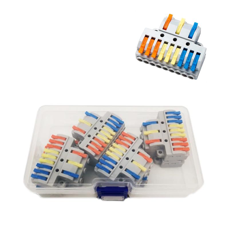 Набор клемм Tactix 0,08-4 мм2 32А 1-3+1-3+1-3 разветвитель одинарная 41,5х48,7х14,8 мм 8 шт. Разноцветный (KV439c-8box)