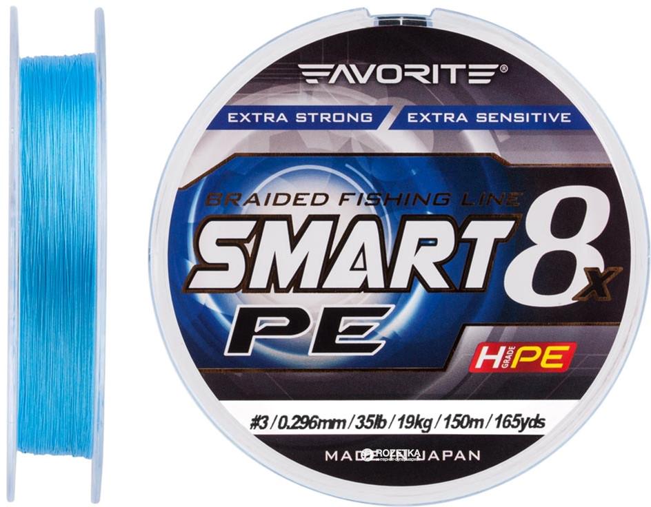 Шнур Favorite Smart PE 8x 150 м 0,296 мм 19 кг Блакитний (16931078) - фото 1