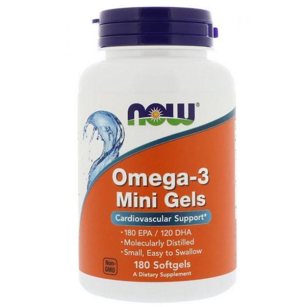 Омега-3 Now Foods Mini Gels 500 мг міні-капсули м'які №180 (18655) - фото 1