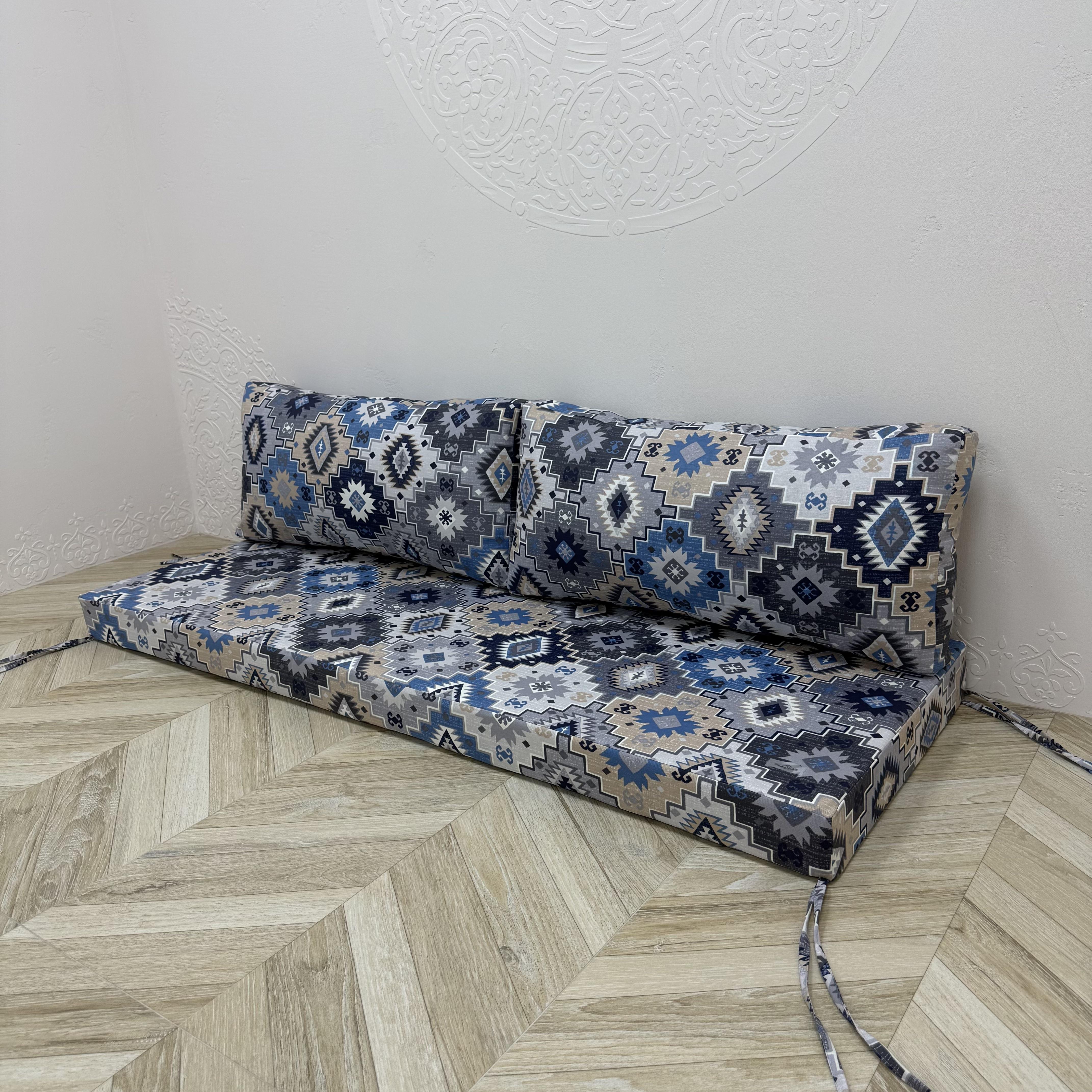 Комплект матрас с подушками Comfort Home Carpet на поддоны/качели/каркасы/садовая мебель панама 120х60х40х5 см
