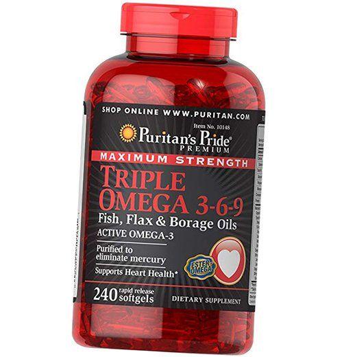 Омега 3 6 9 Puritan's Pride Maximum Strength Triple Omega 240 гел. капс. (67367019)
