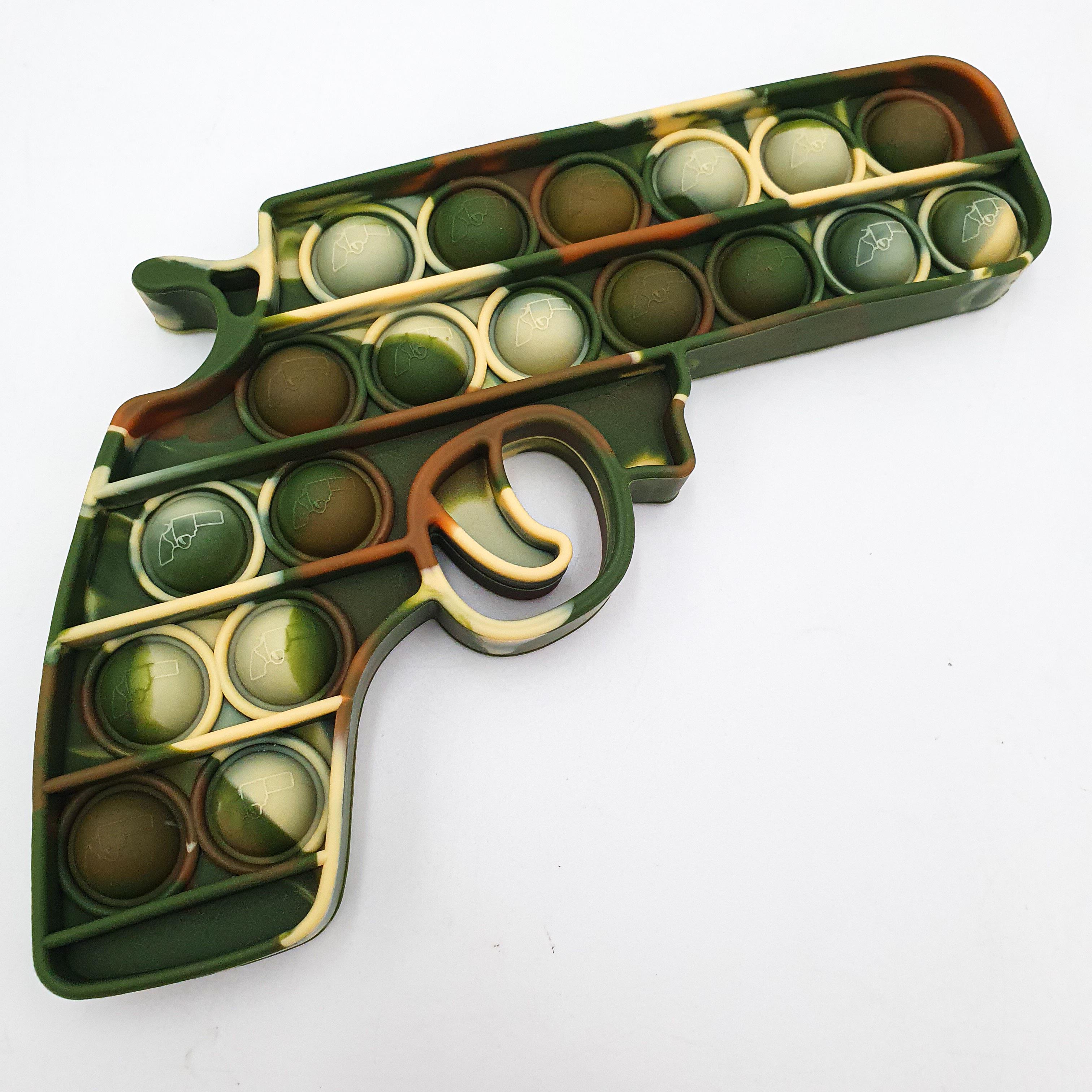 Бесконечная пупырка антистресс плотный UKC Pop It Fidget пистолет Зеленый