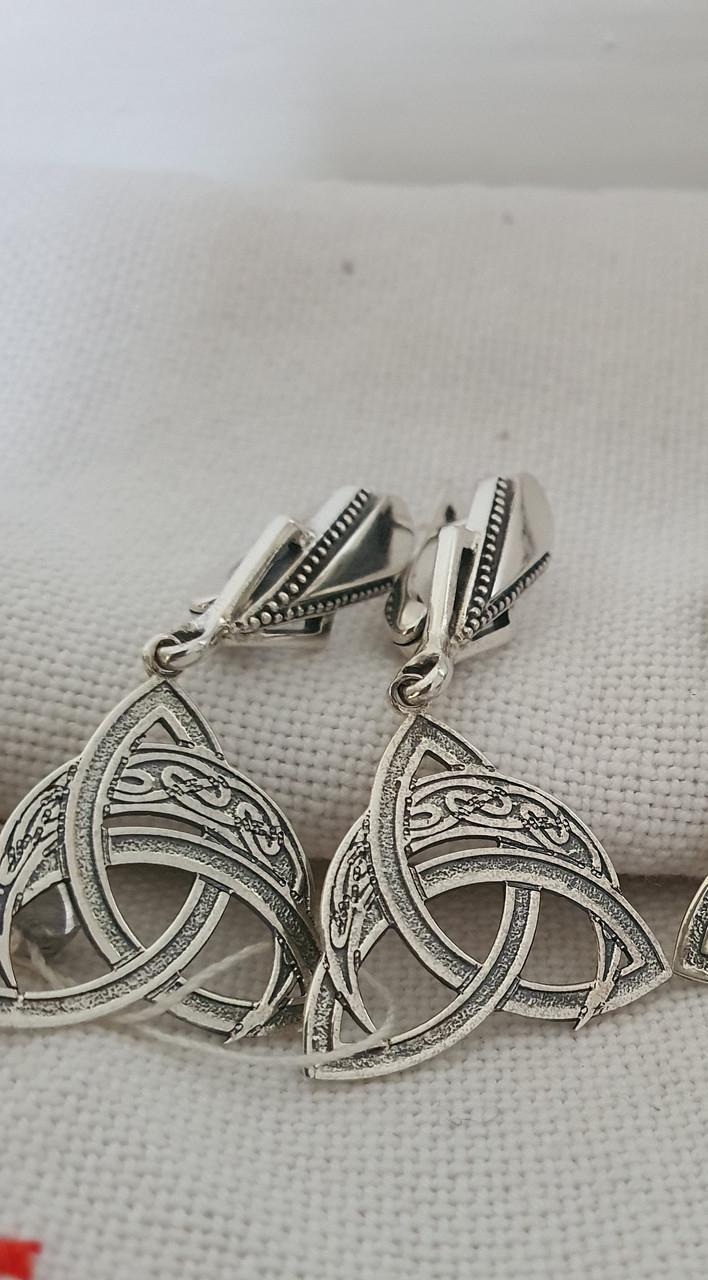 Срібні сережки Лунниця 925проби в трикветрі (26942990) - фото 2