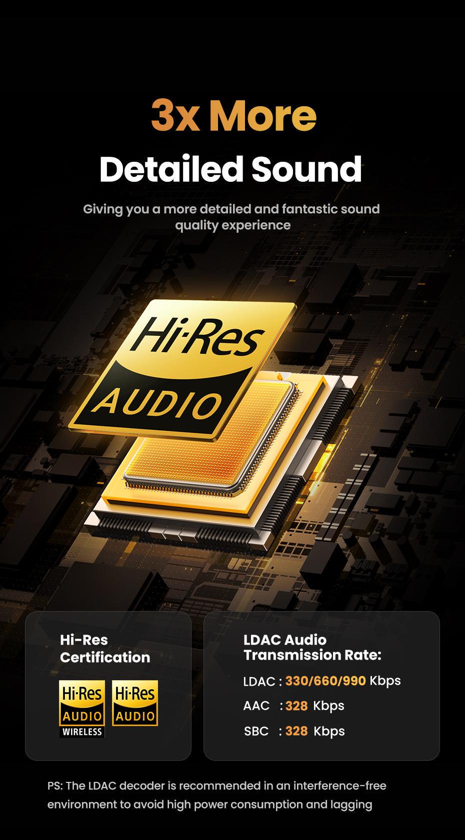 Навушники бездротові UGREEN TWS ANC Hi-Res Audio LDAC 6 мікрофонів ENC Bluetooth 5.3 до 30 год Білий (35873) - фото 19 Навушники бездротові UGREEN TWS ANC Hi-Res Audio LDAC 6 мікрофонів ENC Bluetooth 5.3 до 30 год Білий (35873) - фото 19