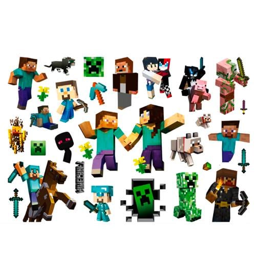 Детские татуировки Minecraft Tattoo Set