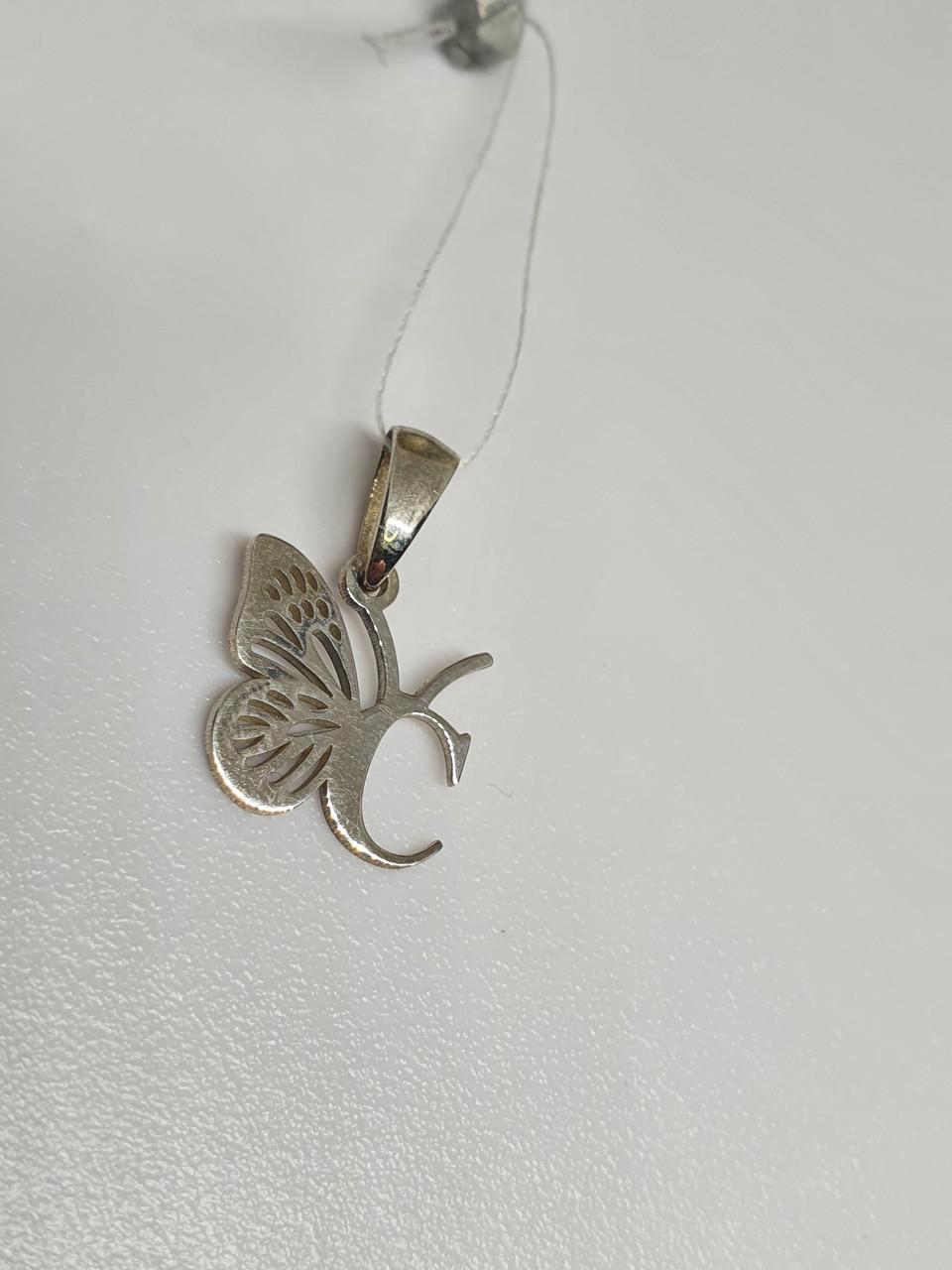 Серебряный кулон Бабочка буква крыло С 925 проба (2801159146)